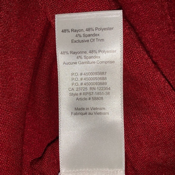 Wilfred top aritzia xs red low high stretchy shirt sleeve shirt - Picture 6 of 7